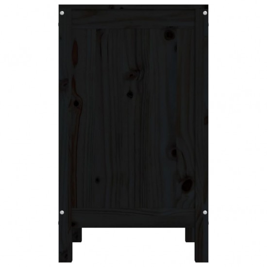 Skalbinių dėžė, juoda, 44x44x76cm, pušies medienos masyvas