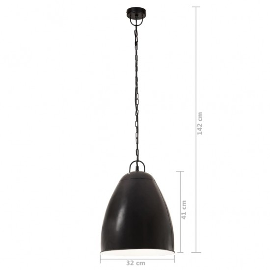 Pakabinamas šviestuvas, juodas, 32cm, 25W, apskritas, E27