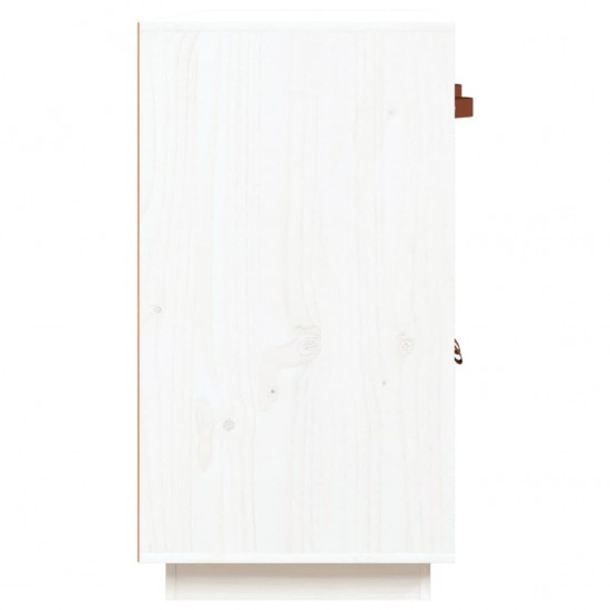 Šoninė spintelė, balta, 98,5x40x75cm, pušies medienos masyvas