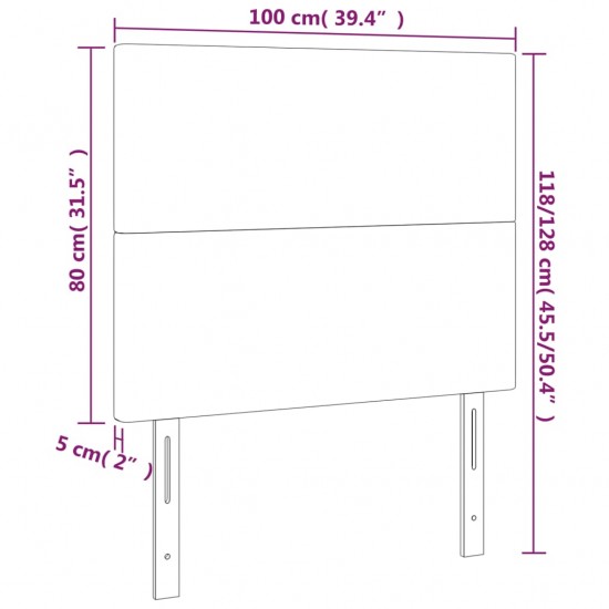 Galvūgalis su LED, juodos spalvos, 100x5x118/128cm, audinys