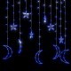 Girlianda žvaigždės ir mėnuliai, 138 mėlynos LED lemputės