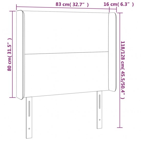 Galvūgalis su LED, pilkos spalvos, 83x16x118/128 cm