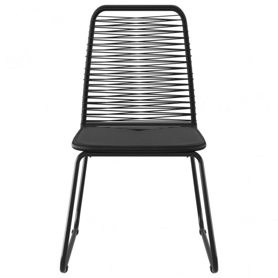 Lauko valgomojo kėdės, 4vnt., juodos spalvos, poliratanas