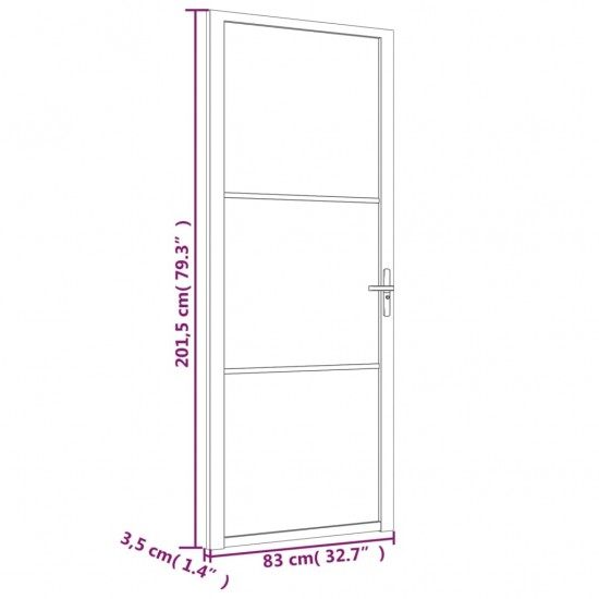 Vidaus durys, baltos, 83x201,5cm, ESG stiklas ir aliuminis