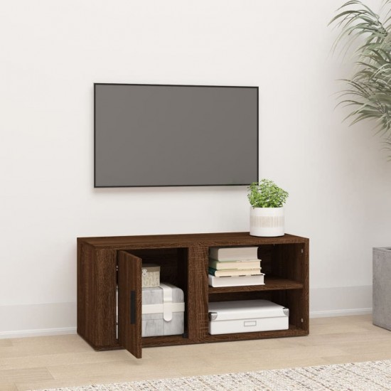 Televizoriaus spintelė, ruda ąžuolo, 80x31,5x36cm, mediena