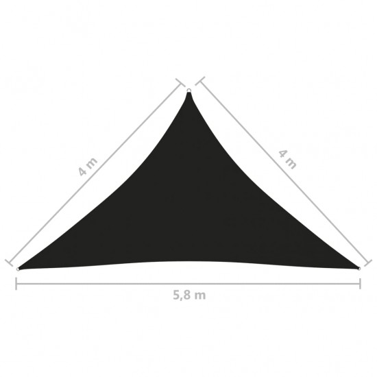 Uždanga nuo saulės, juoda, 4x4x5,8m, oksfordo audinys, trikampė
