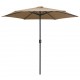 Lauko skėtis su aliuminio stulpu, taupe spalvos, 270x246cm