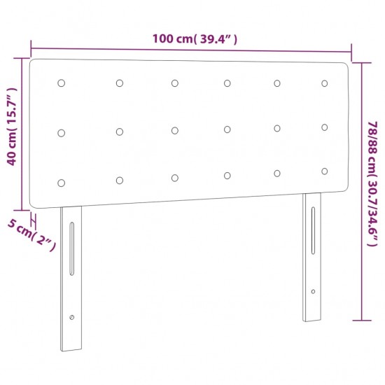 Galvūgalis su LED, taupe spalvos, 100x5x78/88cm, audinys