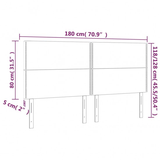 Galvūgalis su LED, juodos spalvos, 180x5x118/128cm dirbtinė oda