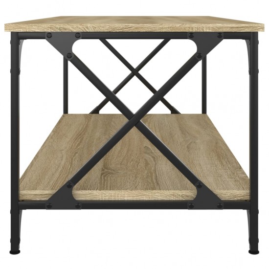 Kavos staliukas, ąžuolo, 100x50x45cm, apdirbta mediena/geležis