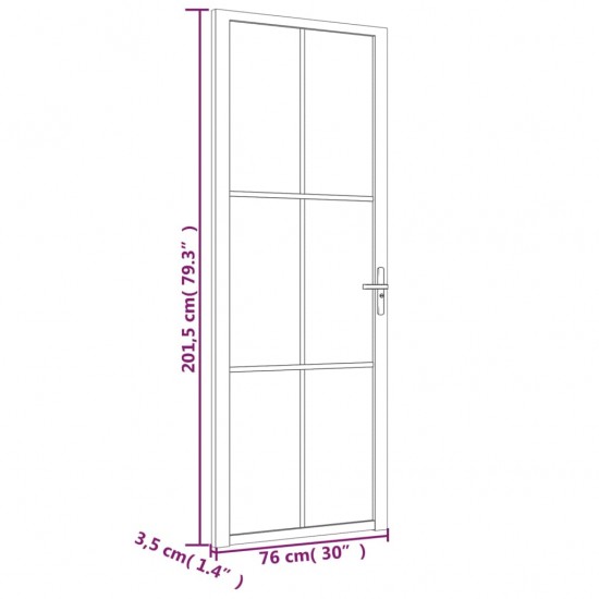 Vidaus durys, baltos, 76x201,5cm, matinis stiklas ir aliuminis