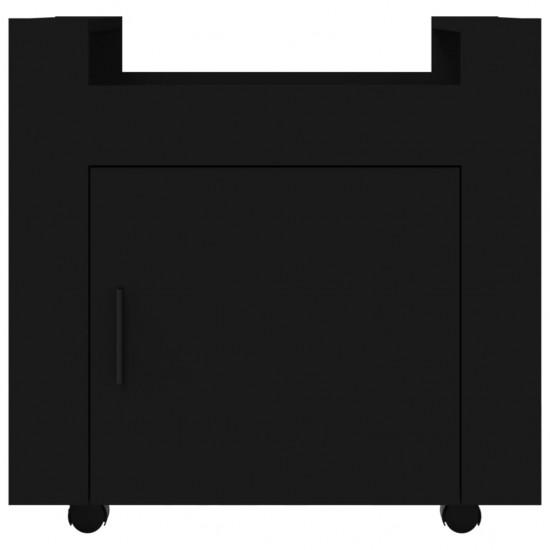 Rašomojo stalo lentyna su ratukais, juoda, 60x45x60cm, mediena
