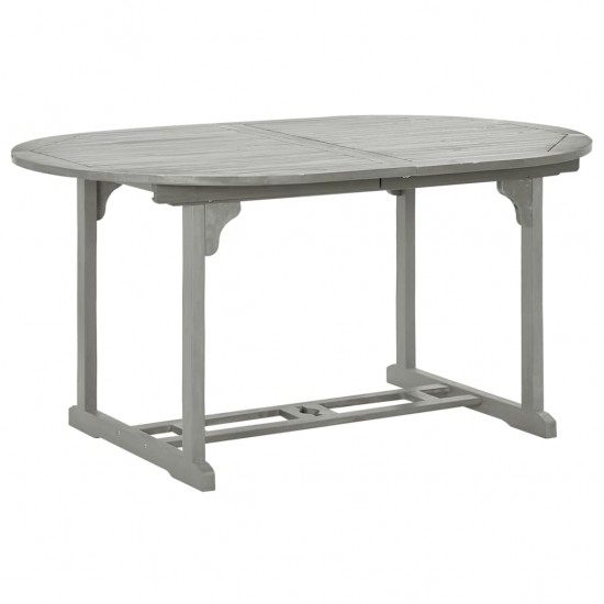 Sodo stalas, pilkas, 200x100x75cm, akacijos medienos masyvas