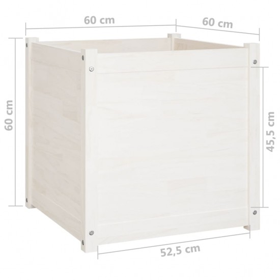 Sodo loveliai, 2vnt., balti, 60x60x60cm, pušies masyvas