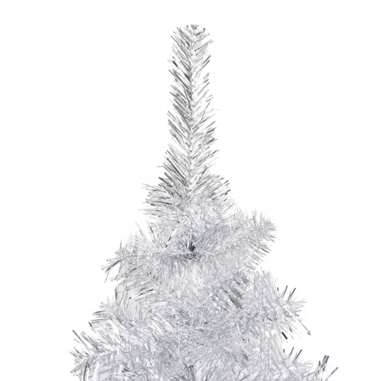 Kalėdų eglutė su LED/žaisliukais, sidabrinė, 180cm, PET