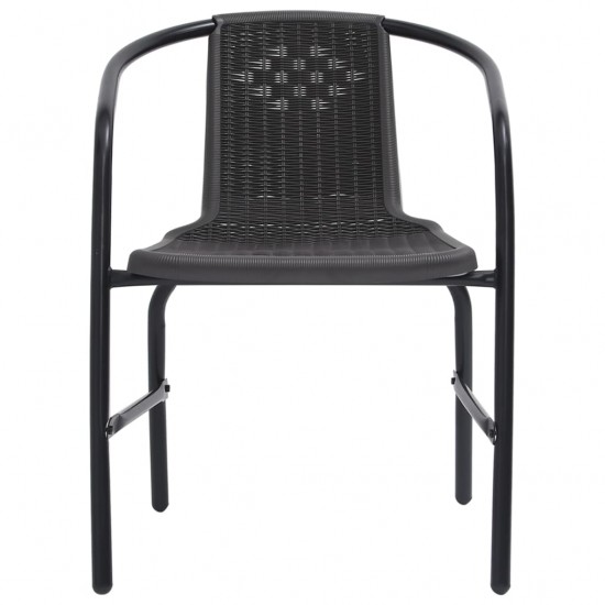 Sodo kėdės, 4vnt., plastikinis ratanas ir plienas, 110kg