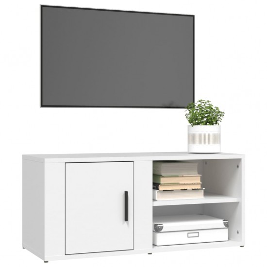 Televizoriaus spintelė, balta, 80x31,5x36cm, apdirbta mediena