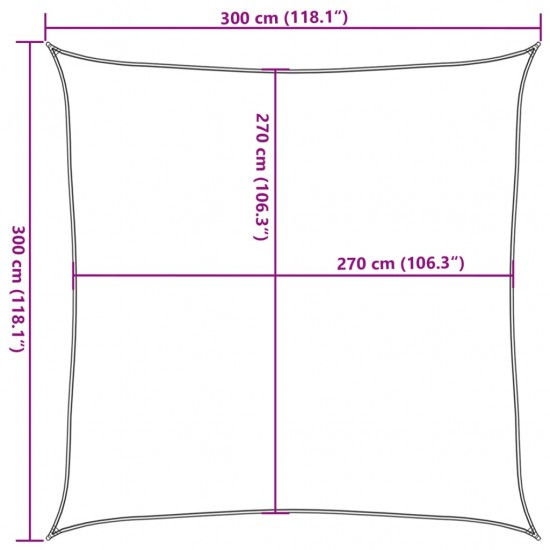 Uždanga nuo saulės, juodos spalvos, 3x3m, HDPE, 160g/m²