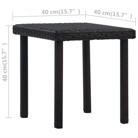 Sodo arbatos staliukas, rudos spalvos, 40x40x40cm, poliratanas