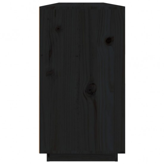 Šoninė spintelė, juoda, 100x40x75cm, pušies medienos masyvas