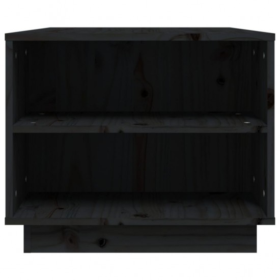 Kavos staliukas, juodas, 90x49x40,5cm, pušies medienos masyvas