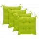 Sodo kėdės su šviesiai žaliomis pagalvėlėmis, 4vnt., tikmedis
