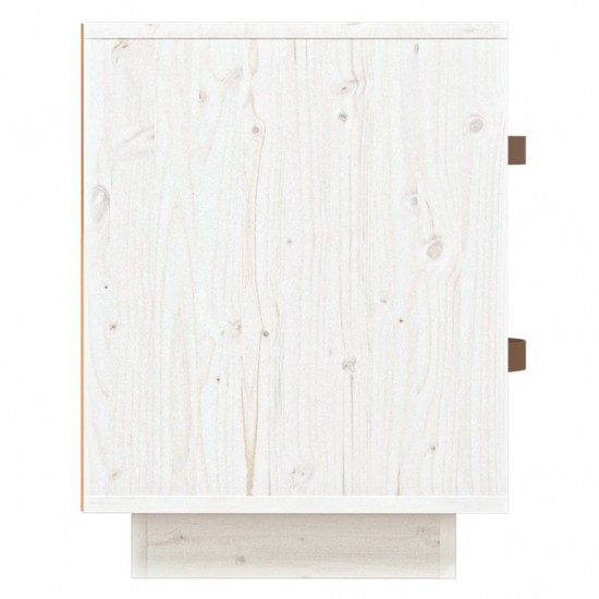 Naktinė spintelė, balta, 40x34x45cm, pušies medienos masyvas