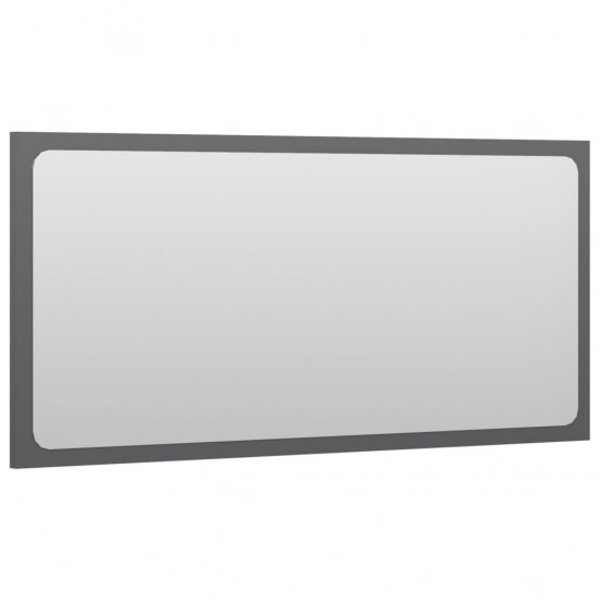 Vonios kambario veidrodis, pilkas, 80x1,5x37cm, MDP, blizgus