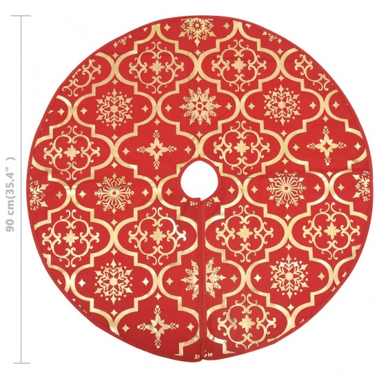 Prabangus kilimėlis po eglute su kojine, raudoni, 90cm, audinys