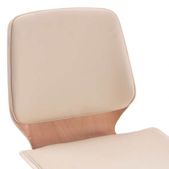 Valgomojo kėdės, 4vnt., kreminės, dirbtinė oda (2x287382)