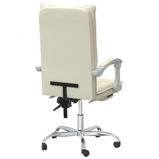 Atlošiama biuro kėdė, kreminės spalvos, dirbtinė oda