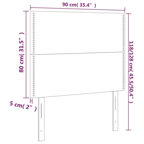 Galvūgalis su LED, tamsiai pilkas, 90x5x118/128cm, audinys