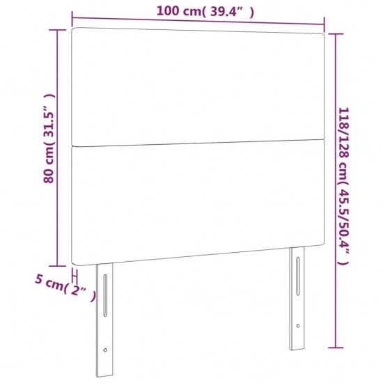 Galvūgalis su LED, kreminės spalvos, 100x5x118/128cm, audinys