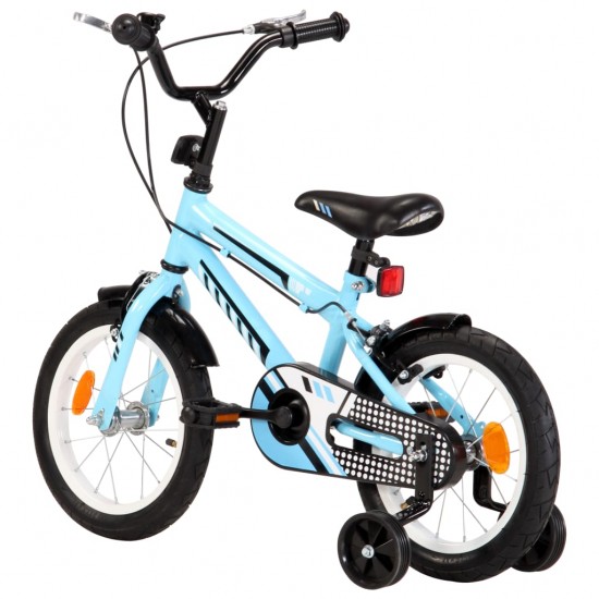 Vaikiškas dviratis, juodos ir mėlynos spalvos, 14 colių