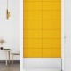 Sienų plokštės, 12vnt., geltonos, 60x30cm, aksomas, 2,16m²