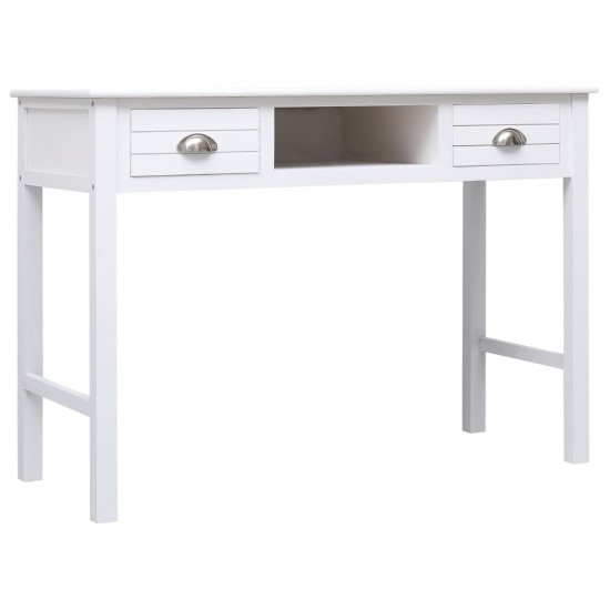 Rašomasis stalas, baltas, 108x45x76cm, paulovnijos masyvas