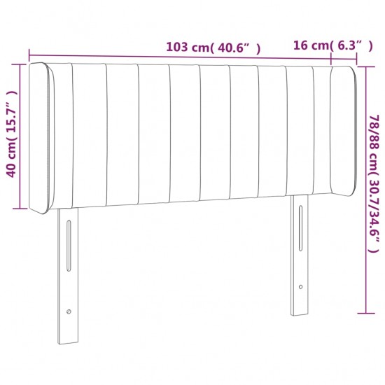 Galvūgalis su LED, kreminės spalvos, 103x16x78/88cm, audinys