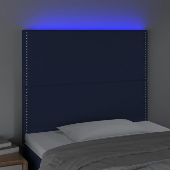 Galvūgalis su LED, mėlynos spalvos, 100x5x118/128cm, audinys
