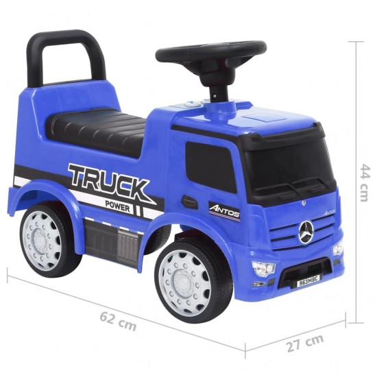 Paspiriamas vaikiškas sunkvežimis Mercedes-Benz, mėlynas