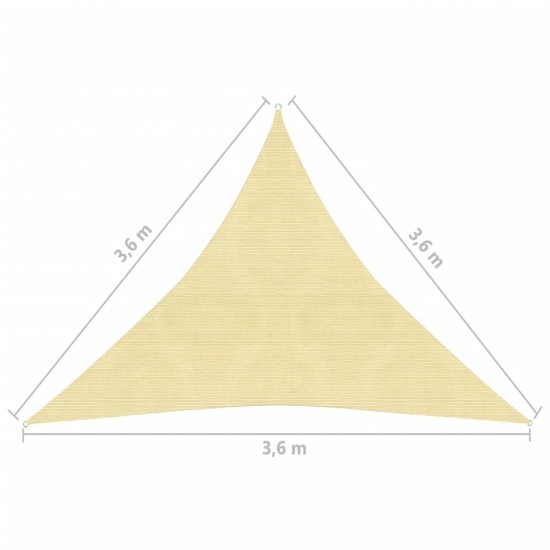 Tentas, HDPE, Trikampis, 3,6x3,6x3,6 m, Smėlio Spalvos