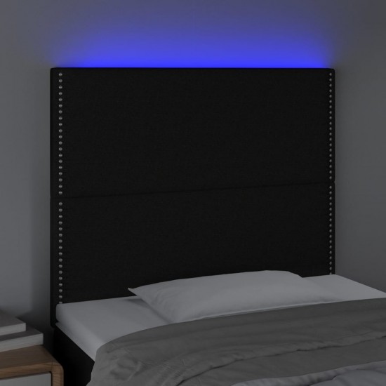 Galvūgalis su LED, juodos spalvos, 80x5x118/128cm, audinys