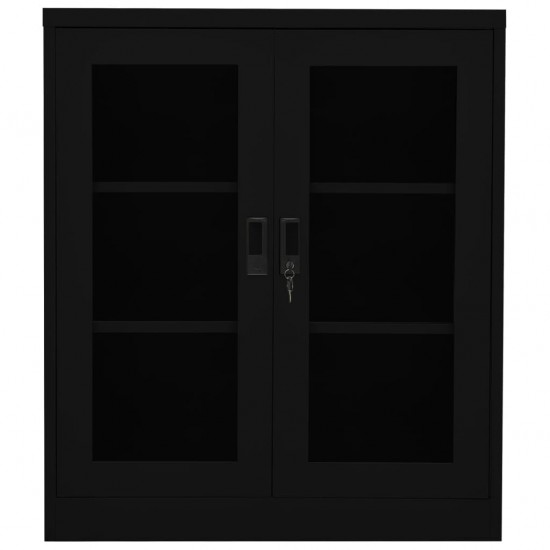 Biuro spintelė, juodos spalvos, 90x40x105cm, plienas