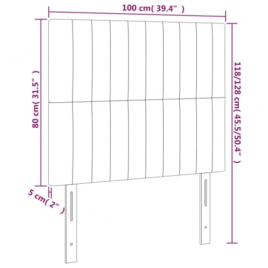 Galvūgalis su LED, tamsiai mėlynas, 100x5x118/128cm, aksomas