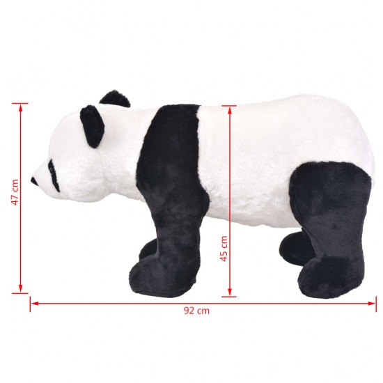 Stovintis pliušinis žaislas panda, juodas ir baltas, XXL
