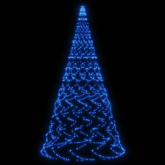 Kalėdų eglutė ant vėliavos stiebo, 500cm, 1400 mėlynų LED