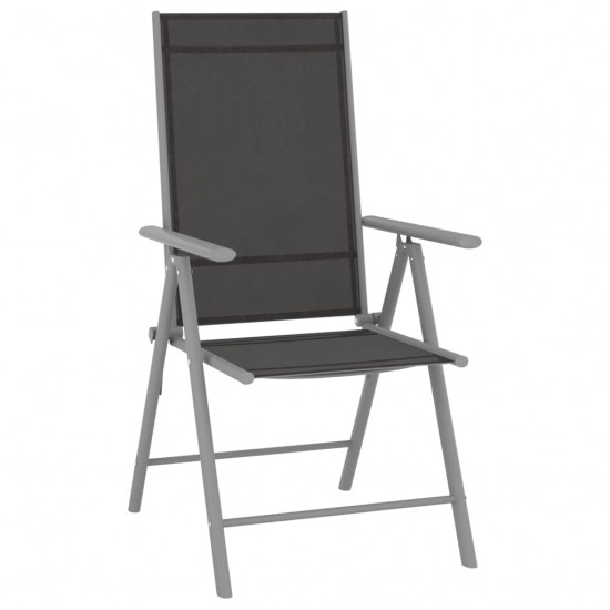 Sulankstomos sodo kėdės, 4vnt., juodos spalvos, tekstilenas