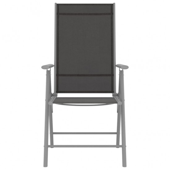 Sulankstomos sodo kėdės, 4vnt., juodos spalvos, tekstilenas