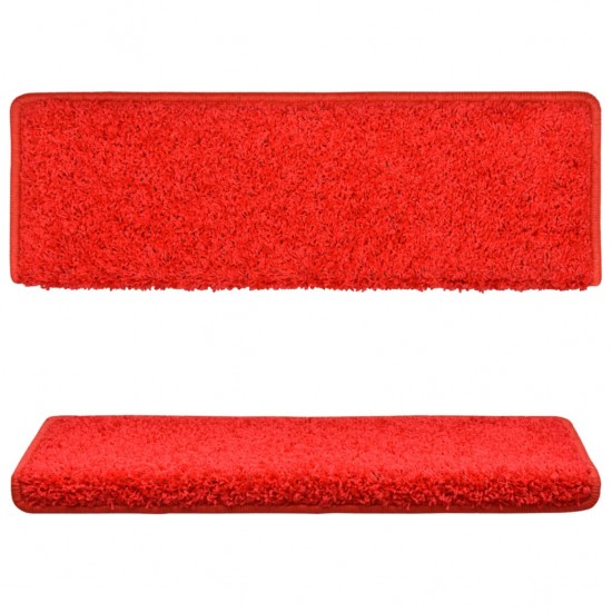 Laiptų kilimėliai, 10vnt., raudonos spalvos, 65x21x4cm