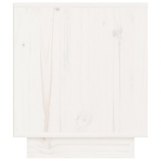 Naktinė spintelė, balta, 40x34x40cm, pušies medienos masyvas