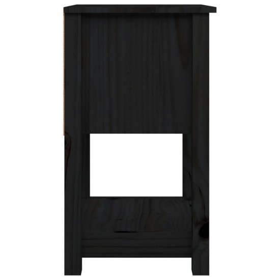 Naktinė spintelė, juoda, 40x35x61,5cm, pušies medienos masyvas